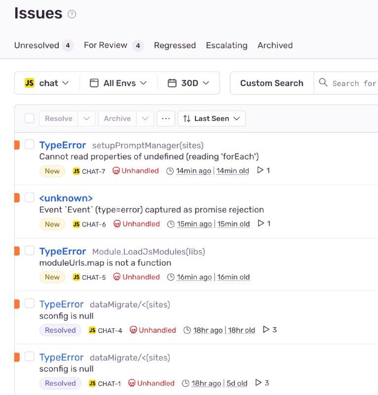 https://sentry.io/ 真是个好东西啊，上次用还是差不多十年前，那时候用来记录后台错误日志