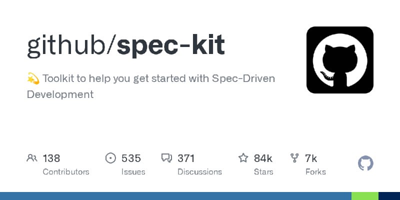 GitHub - github/spec-kit: 💫 Toolkit to help you get started with Spec-Driven Development