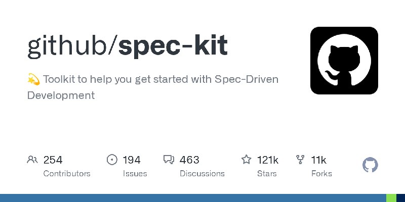 GitHub - github/spec-kit: 💫 Toolkit to help you get started with Spec-Driven Development